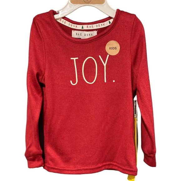 NWT Kids Rae Dunn "Joy" Red Shirt SZ 3T‎ Kids PJ Top - Picture 1 of 8